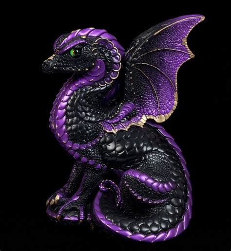 Windstone Editions Black Amethyst 1 Spectral Dragon Figurine Statue