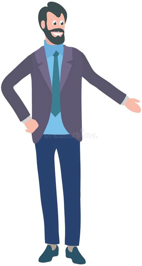 Happy Businessman Standing And Looking Away Office Employee