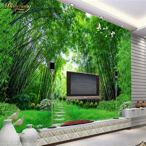 Beibehang Custom Bamboo Forest Natural Mural Wallpaper For Bedroom