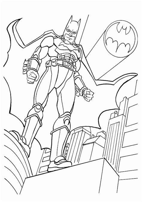 Batman Dark Knight And Bat Signal Coloring Page Printable