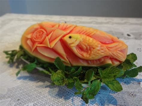 Papaya Fish Carving Fruit And Vegetable Carving Vegetable Carving