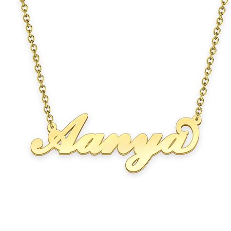 Aanya Name Necklace Gold Custom Necklace Personalized Ts For Her