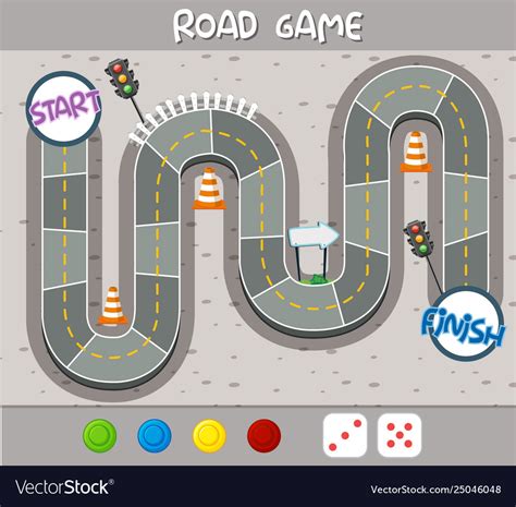 A Road Board Game Template Royalty Free Vector Image