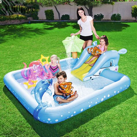 Kids Backyard Inflatable Blow Up Water Slide Pool Zincera