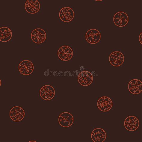 Seamless Pattern With Symbols Of Demons Stock Vector Illustration Of
