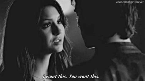 Why don't you just date her and put us all out of our misery? elena gilbert quote the vampire diaries gif | WiffleGif