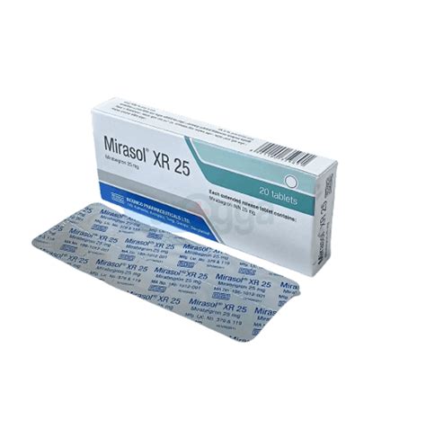 Mirasol Xr 25 Tablet 25mg Medicine Arogga Online Pharmacy Of