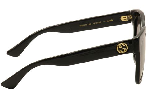 gucci women s gg0034sn 001 black gold fashion sunglasses 54mm