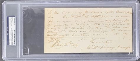 Lot Detail William Henry Harrison Handwritten Signed Note As