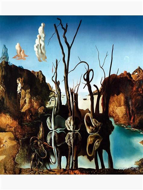 Swans Reflecting Elephants Salvador Dali Poster For Sale By
