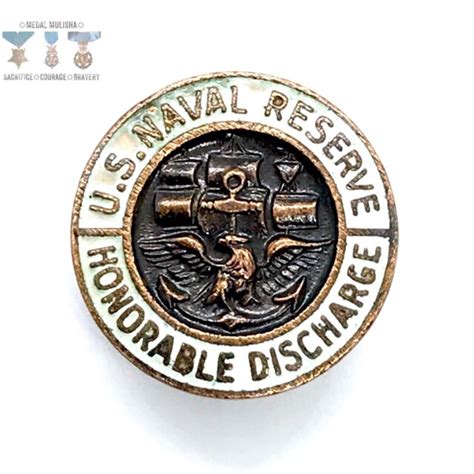 Wwi Us Naval Reserve Honorable Discharge Lapel Button Pin Navy Ww1