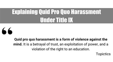 Explaining Quid Pro Quo Harassment Under Title Ix