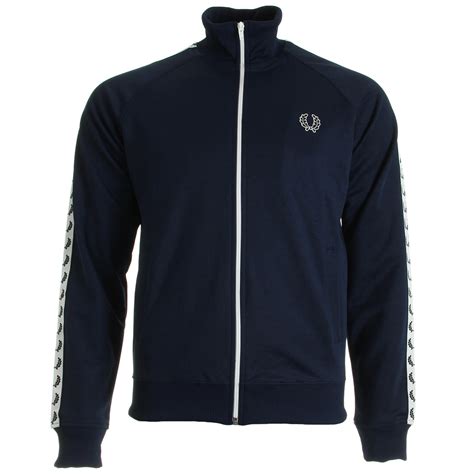 Fred Perry Taped Track Jacket Carbon Blue White J6231266 Vestes Sport