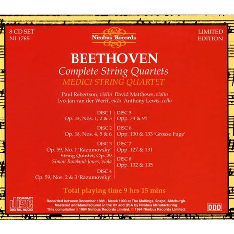 Beethoven The Complete String Quartets