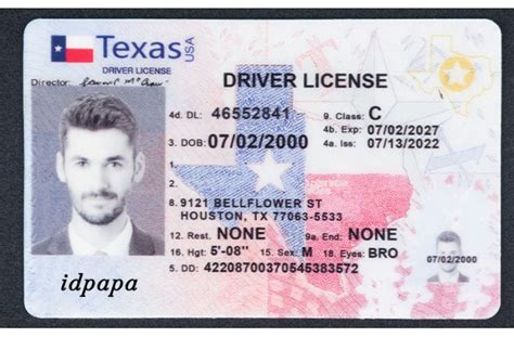 Texas Driver License Identicle Scannable Ids Front And Back At Idpapa