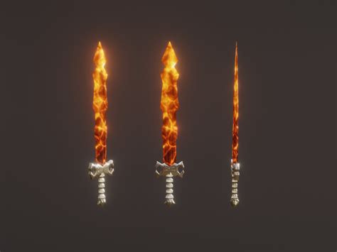 Artstation Magma Sword Fire Sword Game Assets