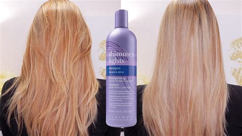Blue shampoo neutralizes unwanted brassy tones that appear in brown hair. PURPLE SHAMPOO! Clairol Shimmering Lights (Before & After ...