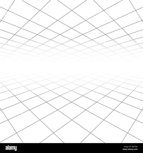 Ceiling And Floor Tile Texture 3d Lines In Perspective Vision Vector