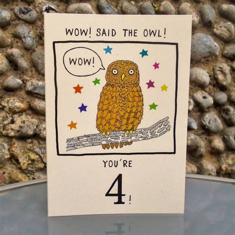 This online card features an owl wishing happy birthday among sunflowers in black, white and seafoam green. Personalised Owl Birthday Card For Children By Chocolate Submarine | notonthehighstreet.com