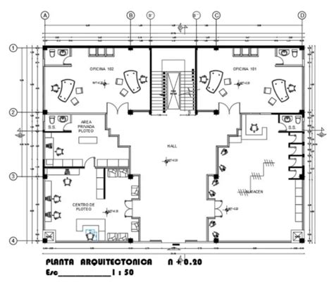 The Architecture Office Ground Floor Layout Plan Autocad Drawing Which