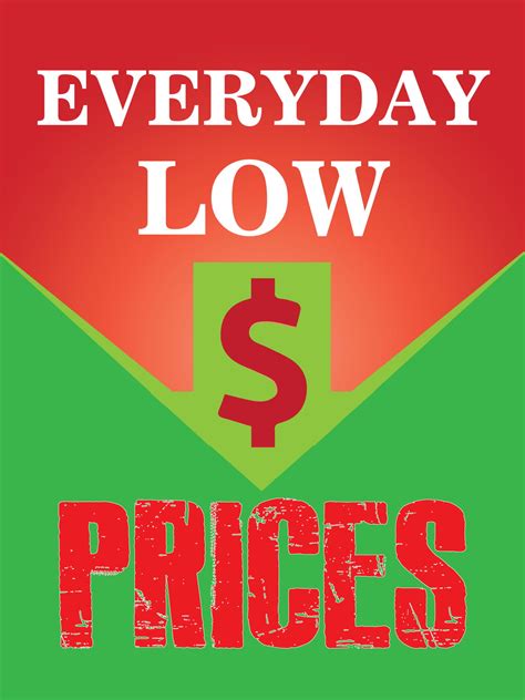 Everyday Low Prices Retail Display Sign 18w X 24h