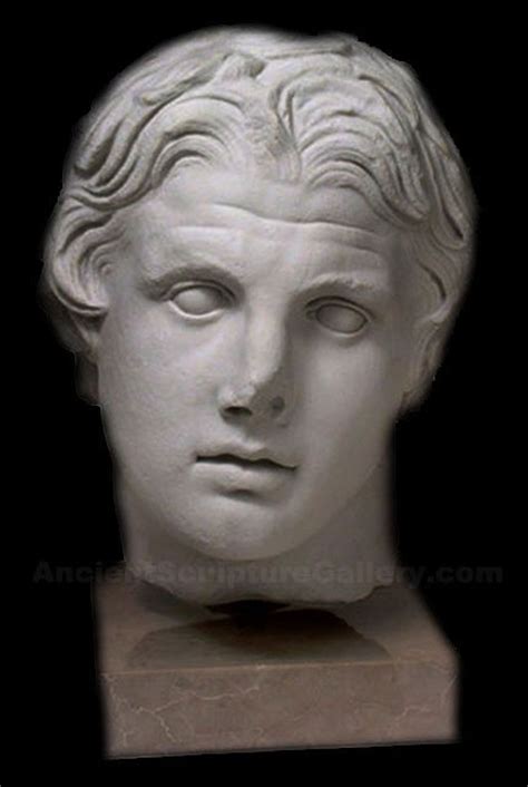 Marble Head Of Alexander The Great From Pergamum Mysia Sculpture
