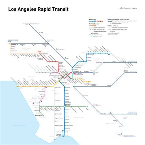 Los Angeles Rail And Bus Rapid Transit Transit Maps By Calurbanist