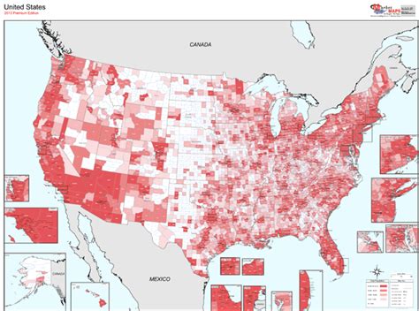 Usa Population Demographic Wall Map By Marketmaps Mapsales