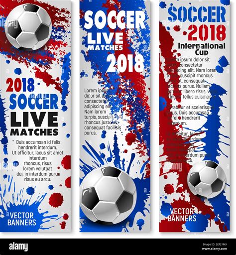 Soccer Sport Match Banner Set For Football Championship Tournament