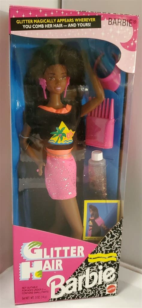 1993 Mattel Glitter Hair Barbie Doll African American 11332 Nrfb Ebay