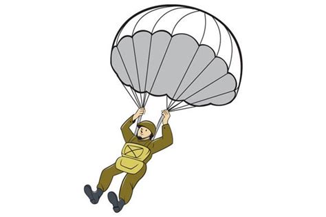 American Paratrooper Parachute Carto