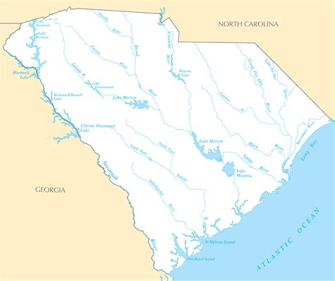 South Carolina Rivers And Lakes •