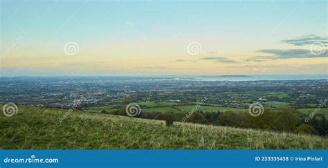 Dublin City Panoramic Dublin At Day Beautiful Landscape Stock Photo