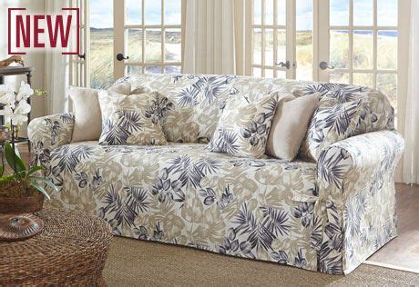 Beige sofa cover stretch furniture covers elastic sofa covers for living room copridivano slipcovers for armchairs couch covers. Tropical Floral Slip Cover | Slipcovers for chairs ...