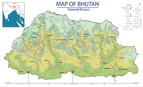 Tourists Map Of Bhutan Map Of Bhutan Bhutan Map Heavenlybhutan