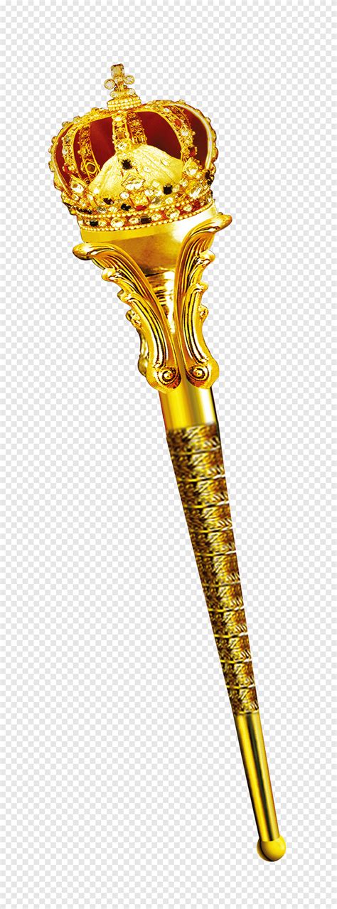 Real Estate Ad Elements Golden Scepter Imperial Crown Staff Png Pngegg