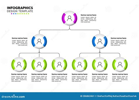 Infographic Template Company Hierarchy With Three Levels And Persons