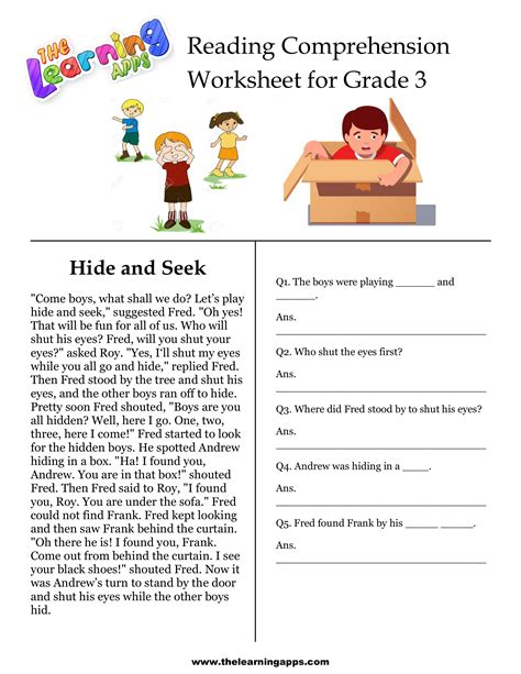3rd Grade Reading Comprehension Worksheets Worksheets For Grade 3