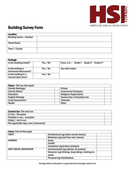 Building Survey Form