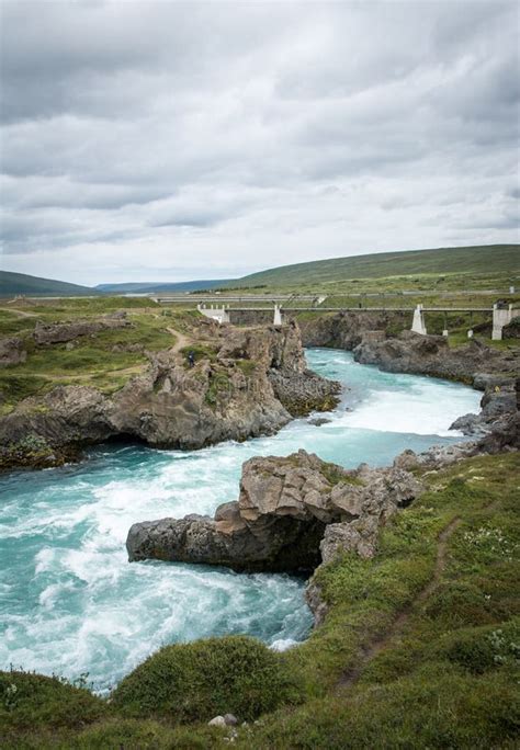 Beautiful Godafoss Waterfall In Iceland Stock Image Image Of