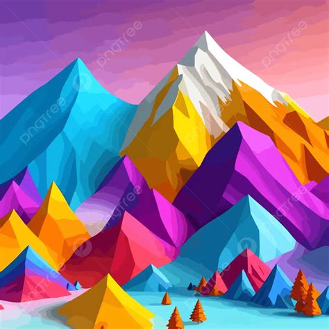 A Colorful Mountain Illustration Vector Background Design Cartoon