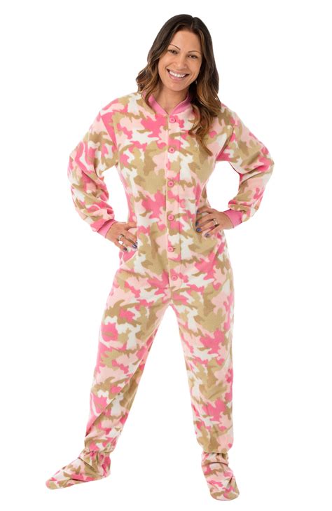 Epic games, gearbox publishing platform: Pink Camouflage Fleece Adult Footed Pajamas: Big Feet ...