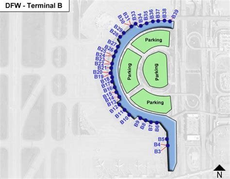 Dallas Fort Worth Airport Dfw Terminal B Map