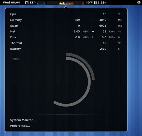 For me, towards the top of my list when setting up a new linux machine is installing a few extensions to the gnome. Monitor system resources with the GNOME System Monitor ...