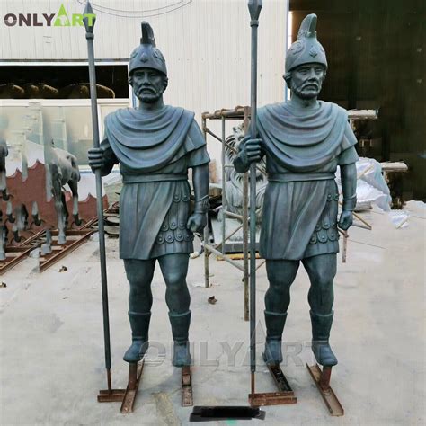 Outdoor Decor Metal Copper Bronze Life Size Roman Soldier Warrior