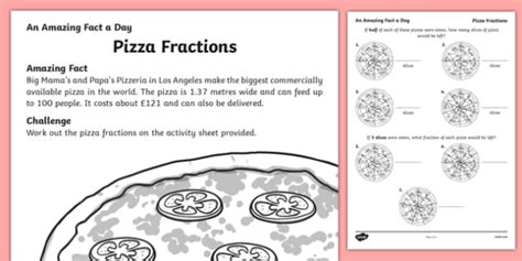 Pizza Fractions Worksheets 99worksheets