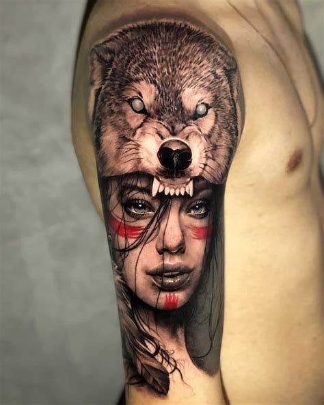 Native American Wolf Tattoos For Women