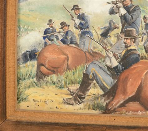 Custers Last Stand Battle Of Little Bighorn Painting Oil Etsy
