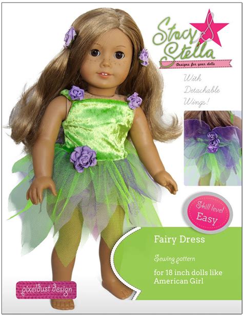 Fairy Dress 18 Inch Doll Clothes Pattern Pdf Download Pixie Faire