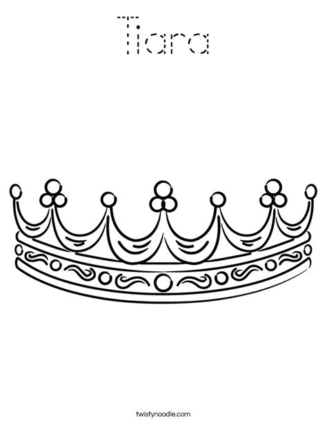 Tiara Coloring Page - Tracing - Twisty Noodle